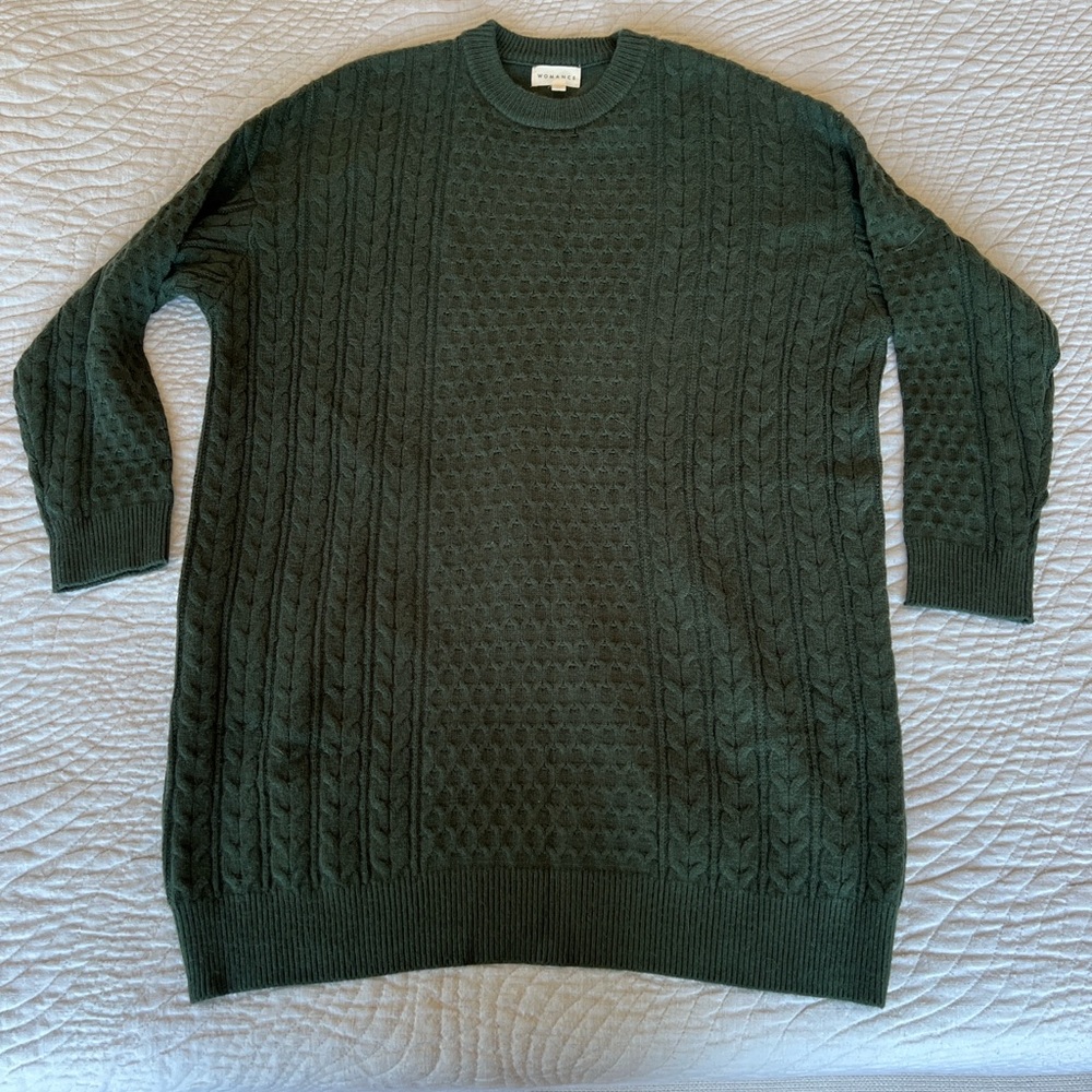 Chic Forest Green Knit Sweater Dress